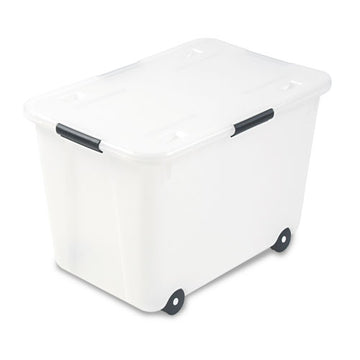 Advantus Rolling 15-gal. Storage Box, Letter-legal Files, 23.75" X 15.75" X 15.75", Clear freeshipping - TVN Wholesale